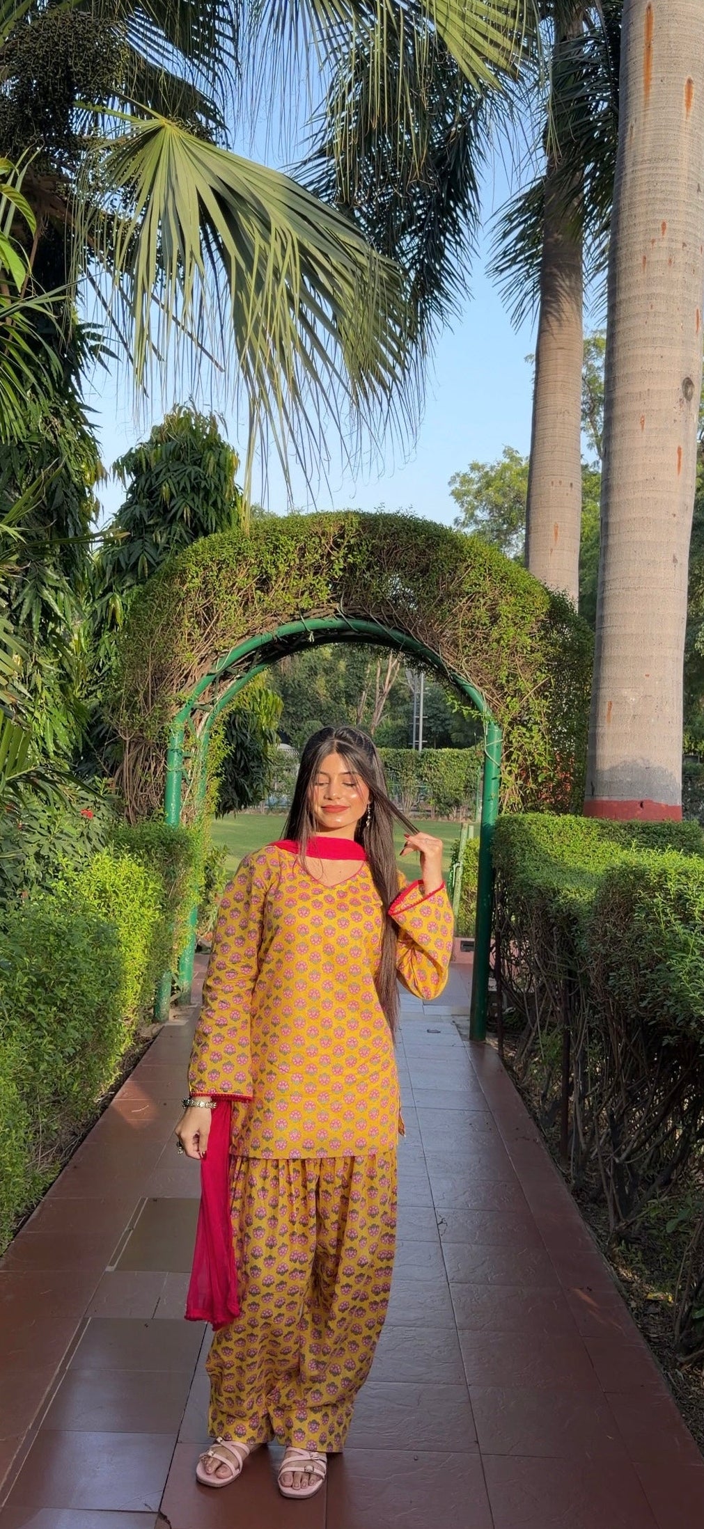 Marigold cotton farshi set