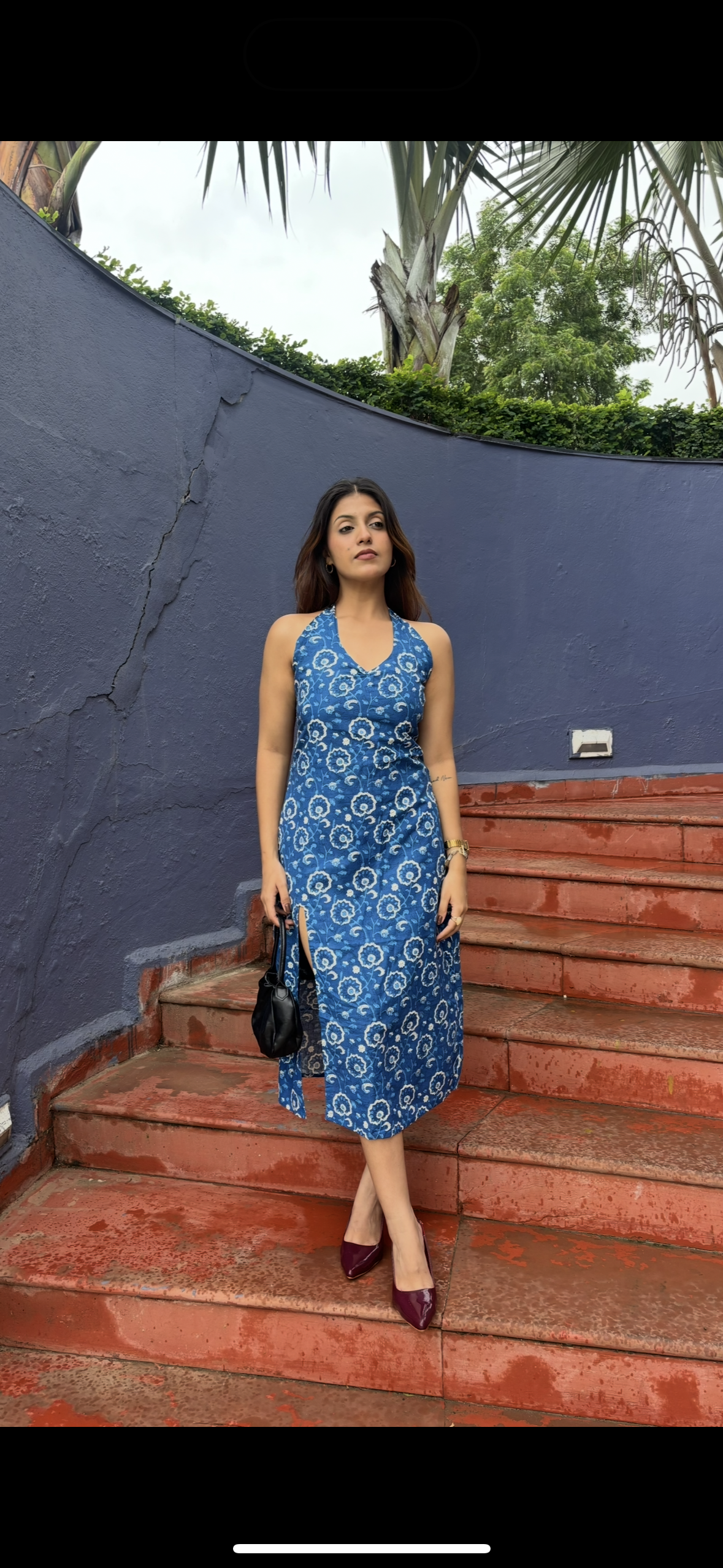 Blue Printed Dress