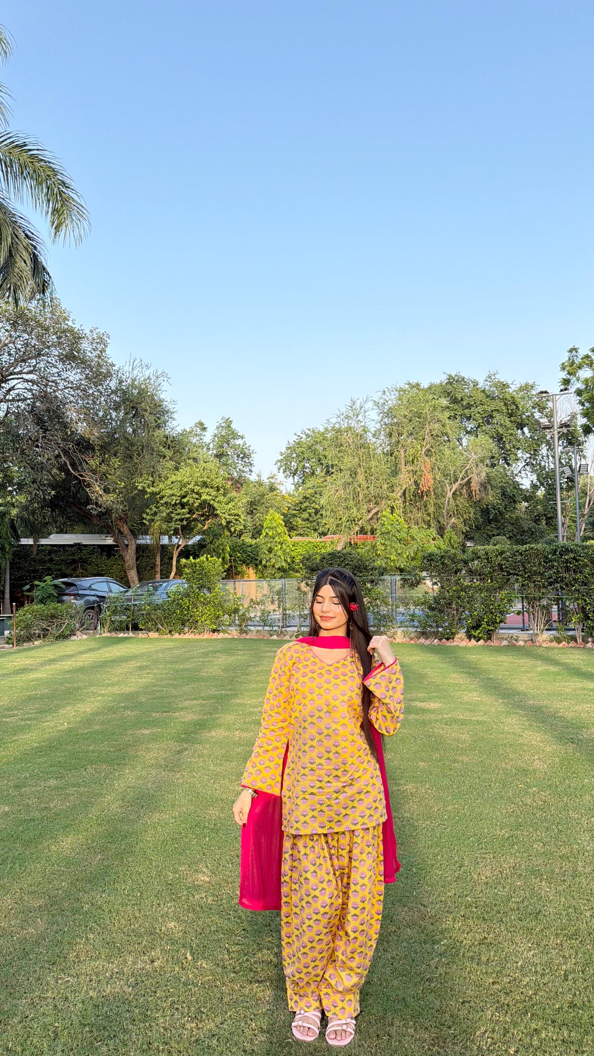 Marigold cotton farshi set