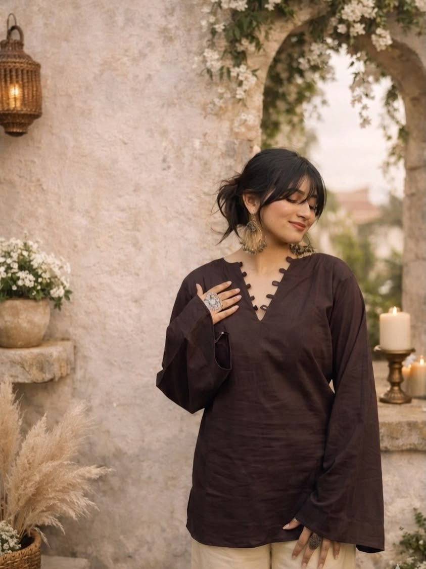 Brown Basic kurti