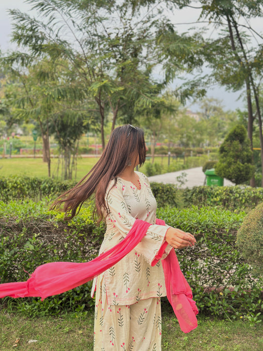 Gulaab white farshi set