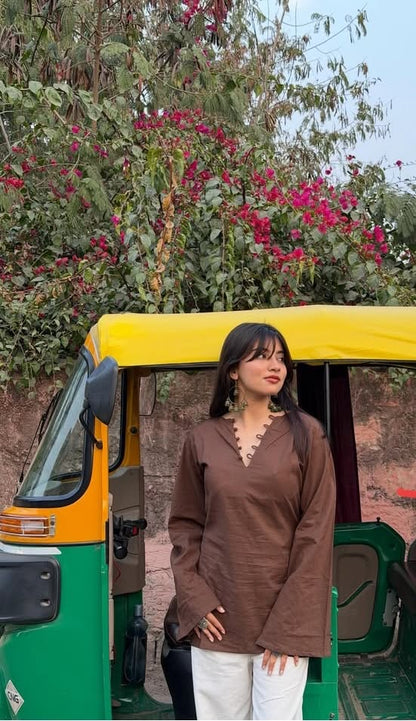 Brown Basic kurti