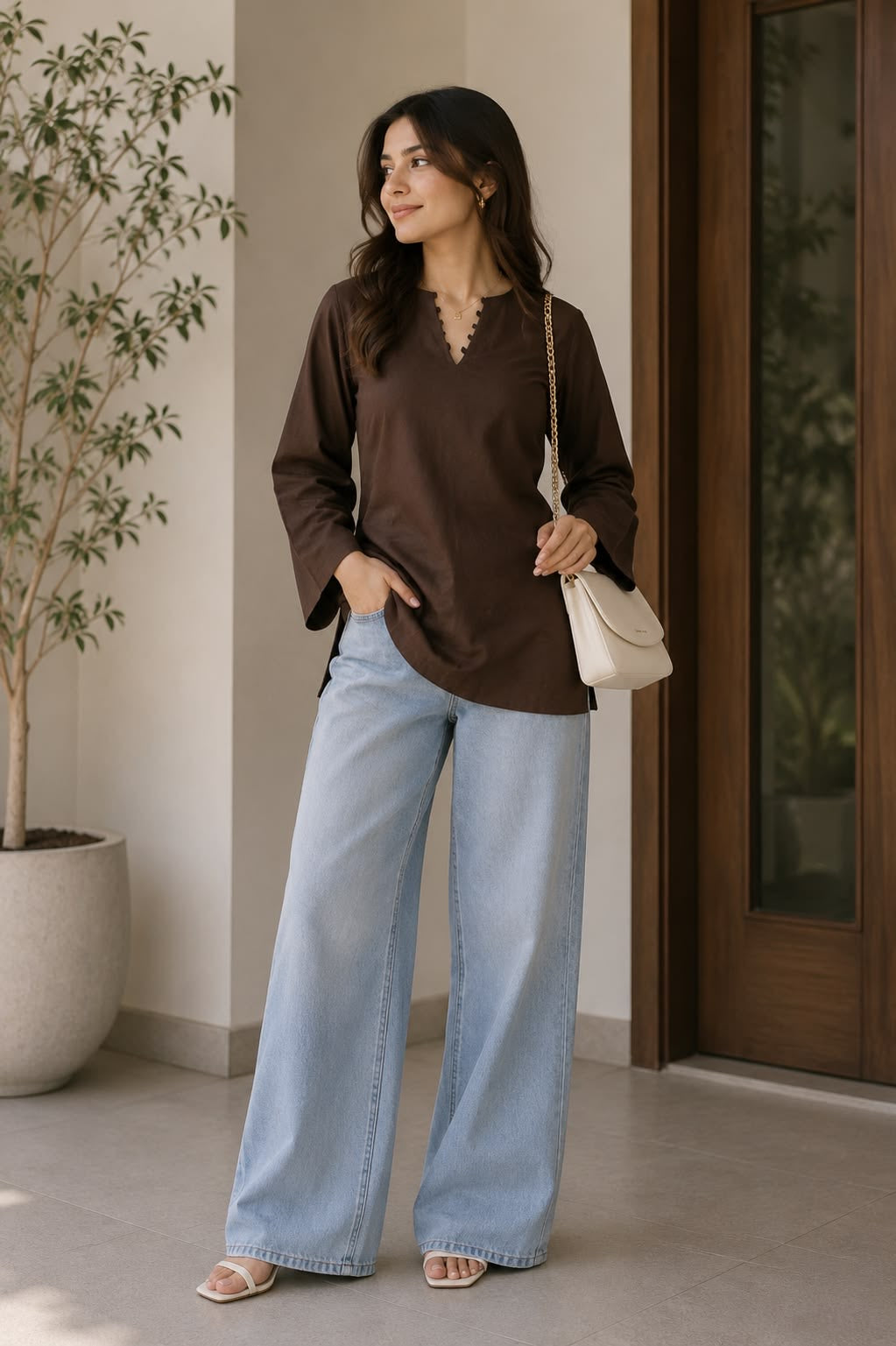 Brown Basic kurti