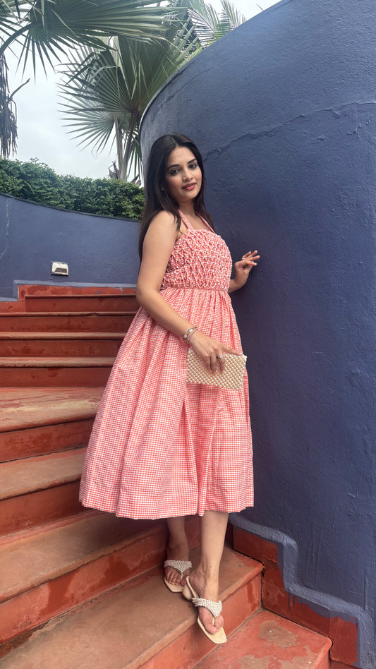 Smocked Gingham Dress