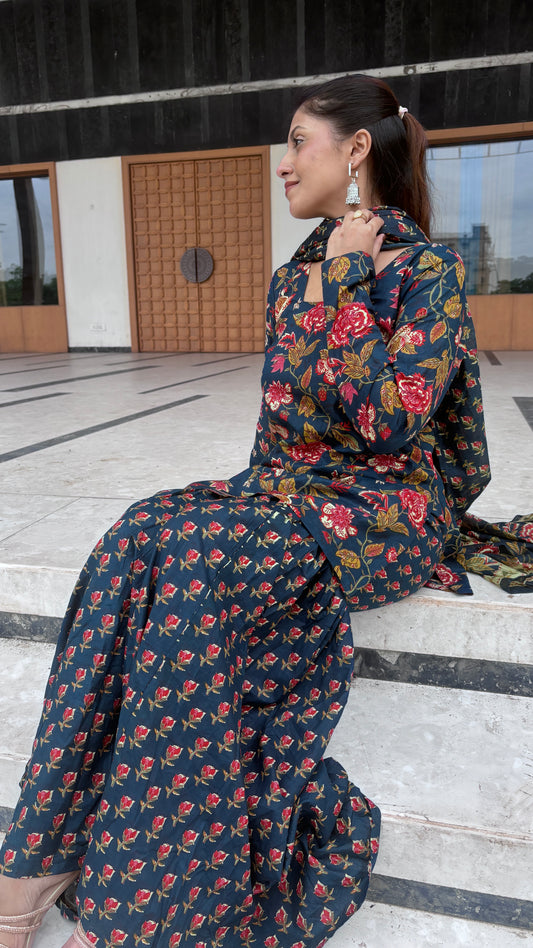 Blue Sharara Set