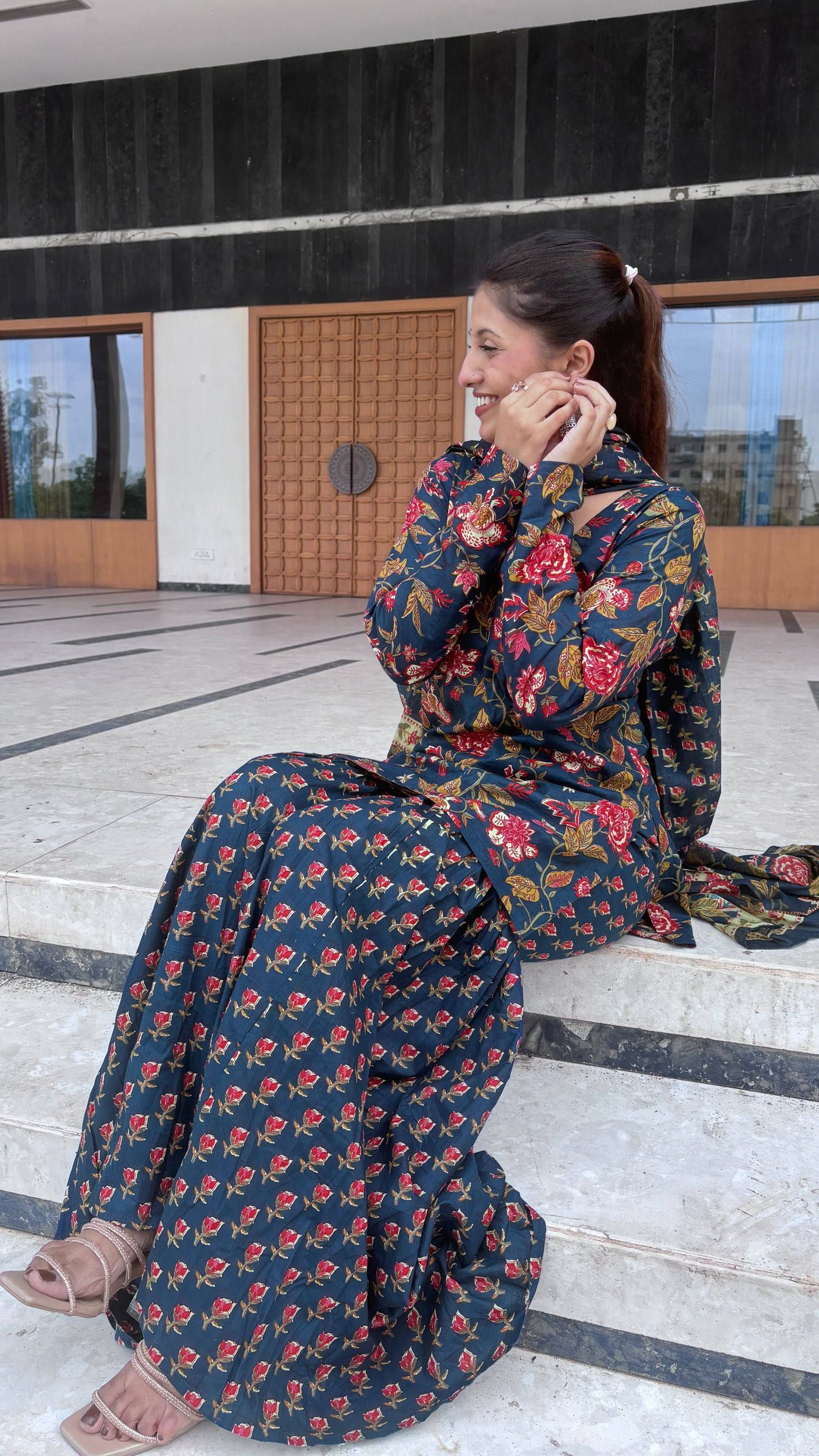 Blue Sharara Set