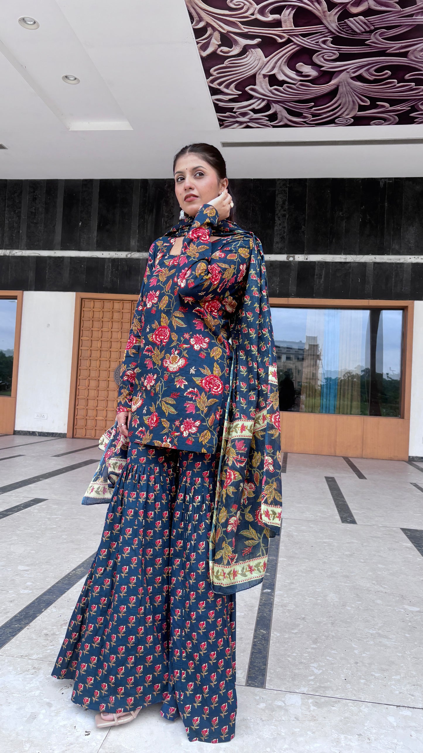 Blue Sharara Set