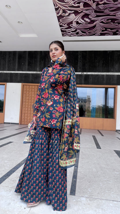 Blue Sharara Set