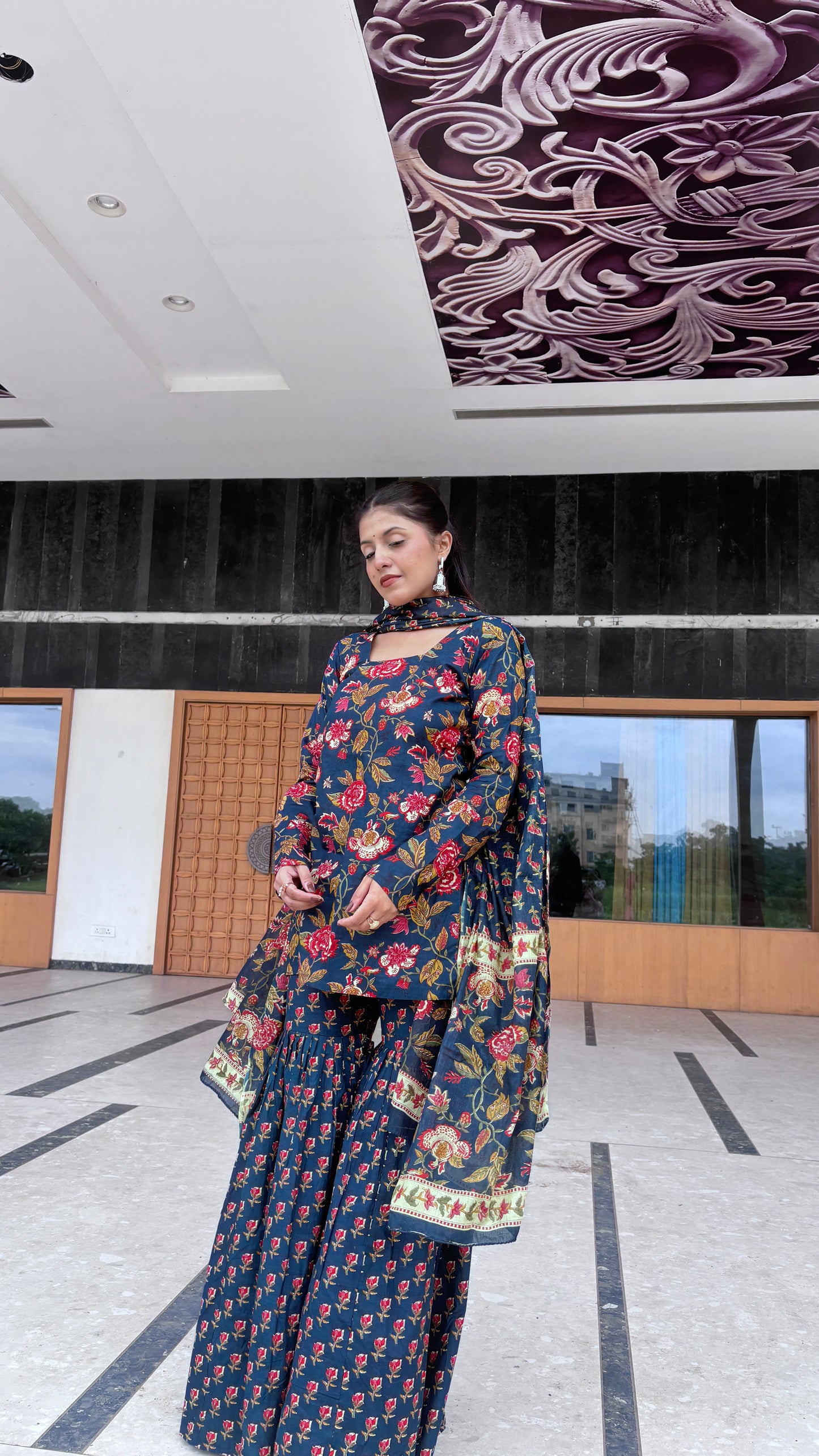 Blue Sharara Set