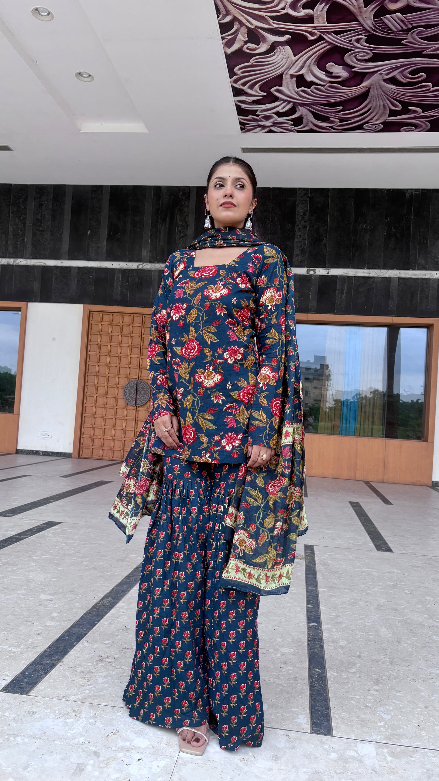 Blue Sharara Set