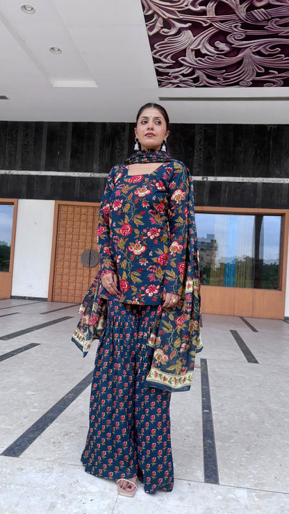 Blue Sharara Set