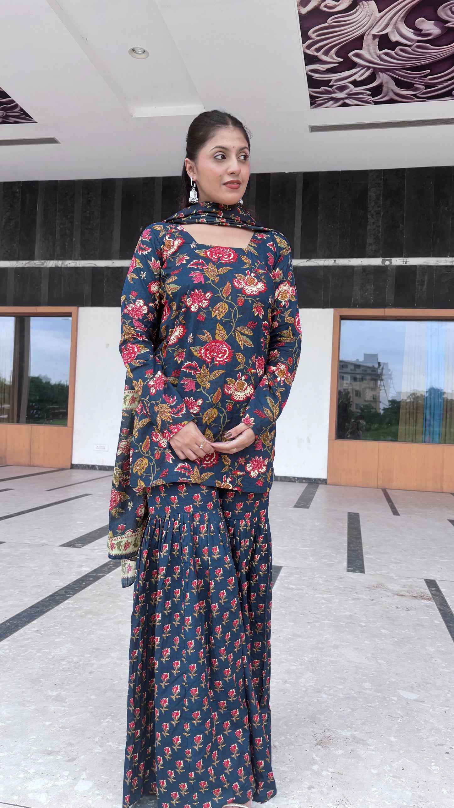 Blue Sharara Set