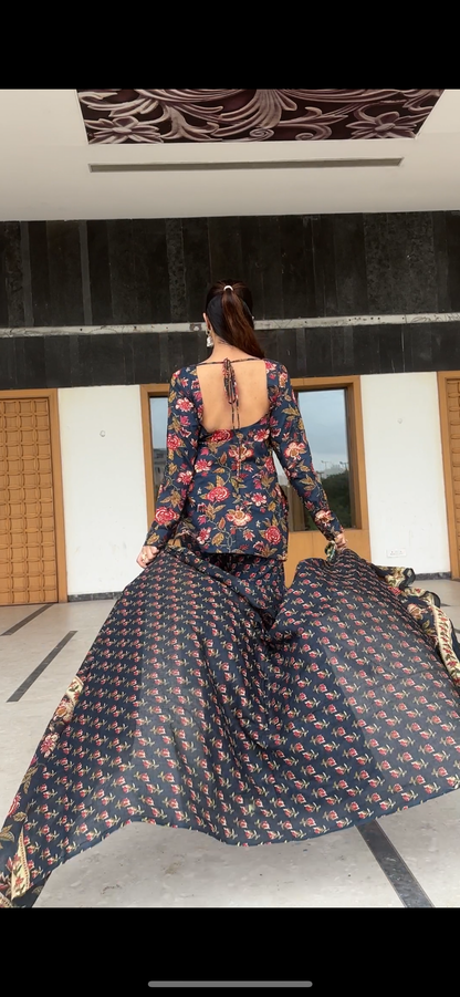 Blue Sharara Set