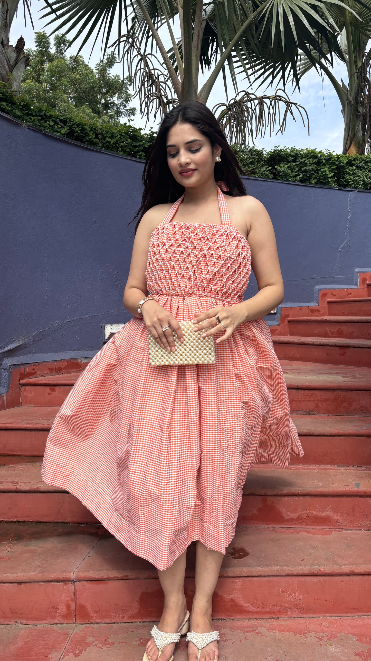 Smocked Gingham Dress