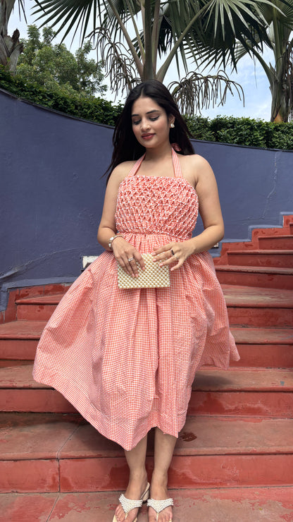 Smocked Gingham Dress