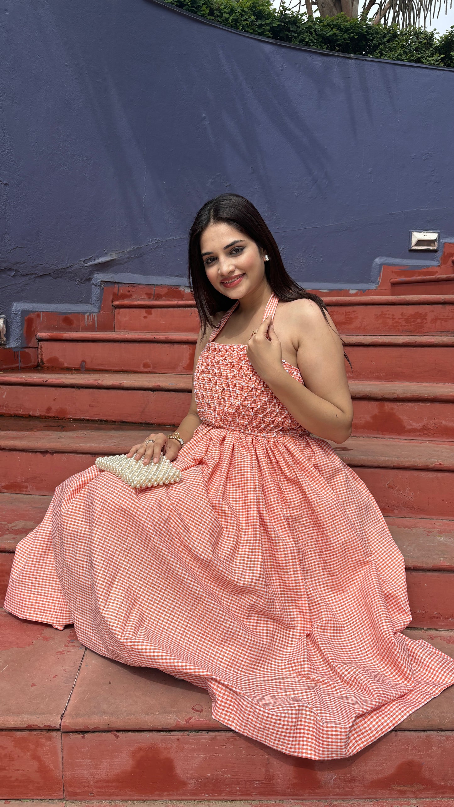 Smocked Gingham Dress