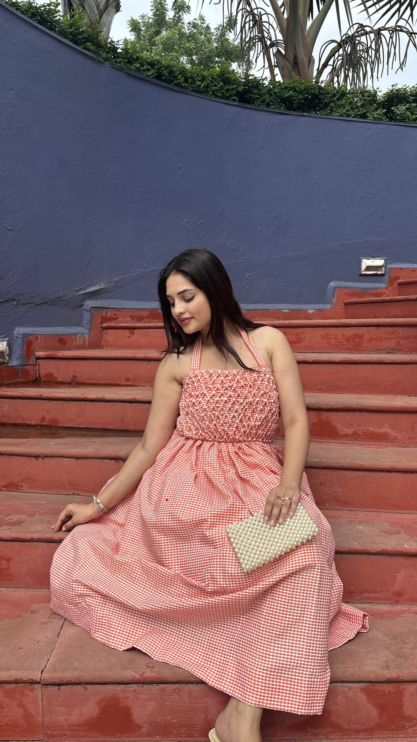 Smocked Gingham Dress