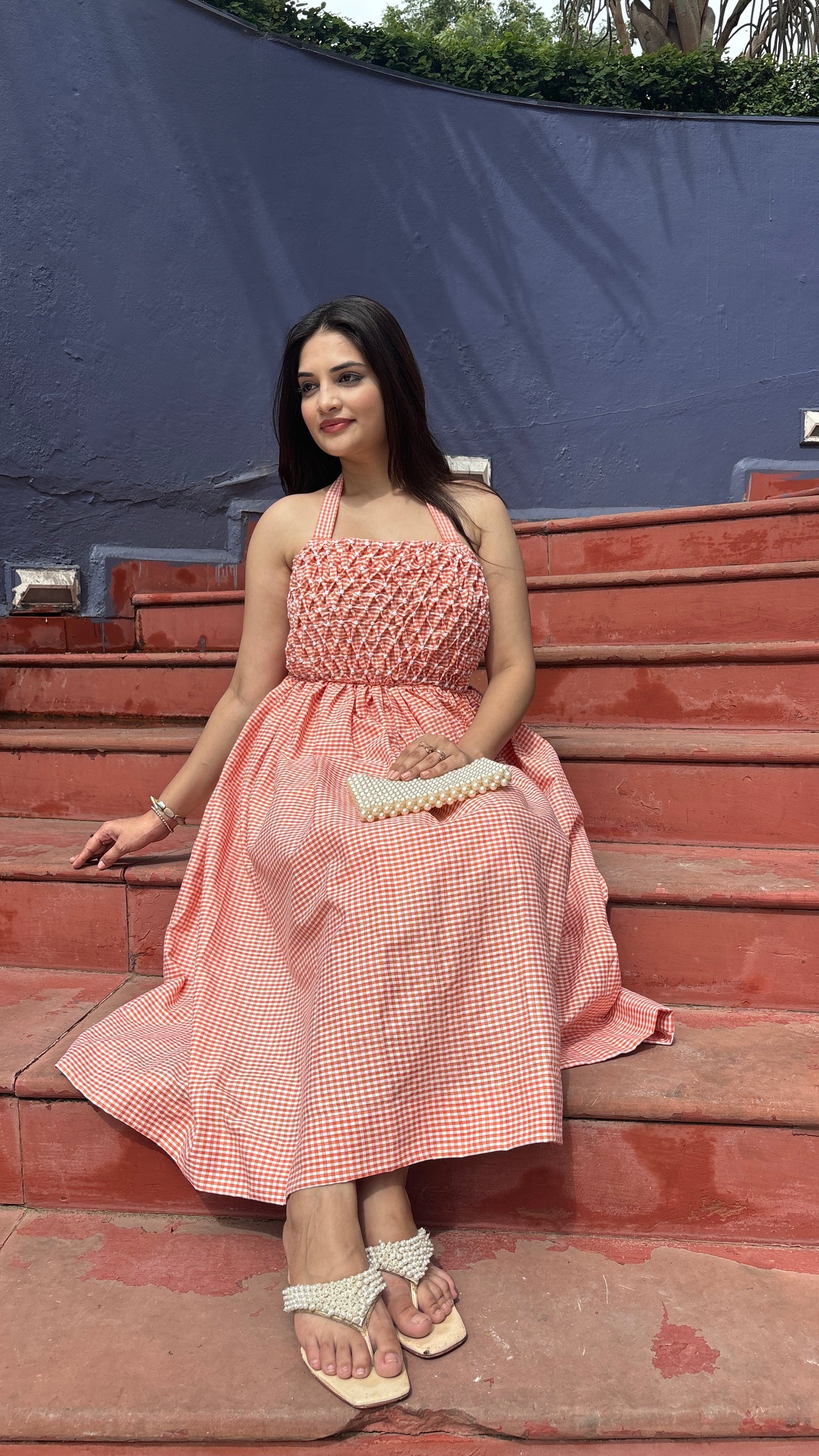 Smocked Gingham Dress