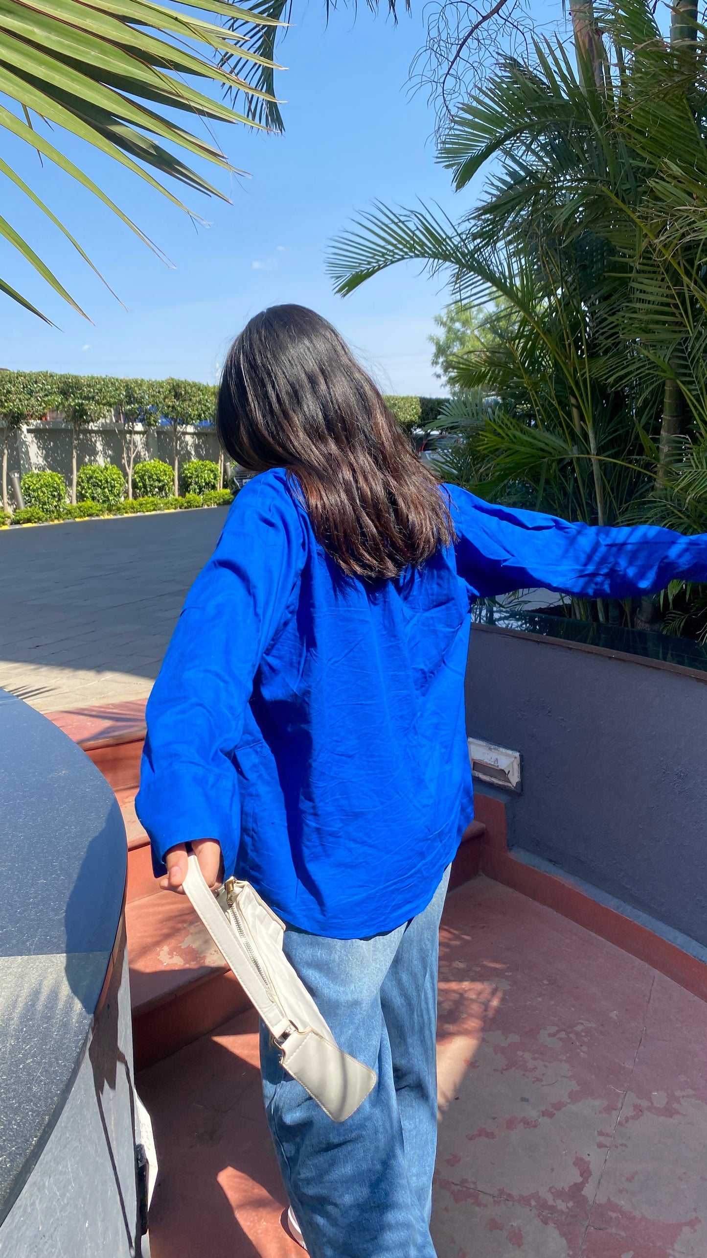 Blue Oversized Basic Shirt