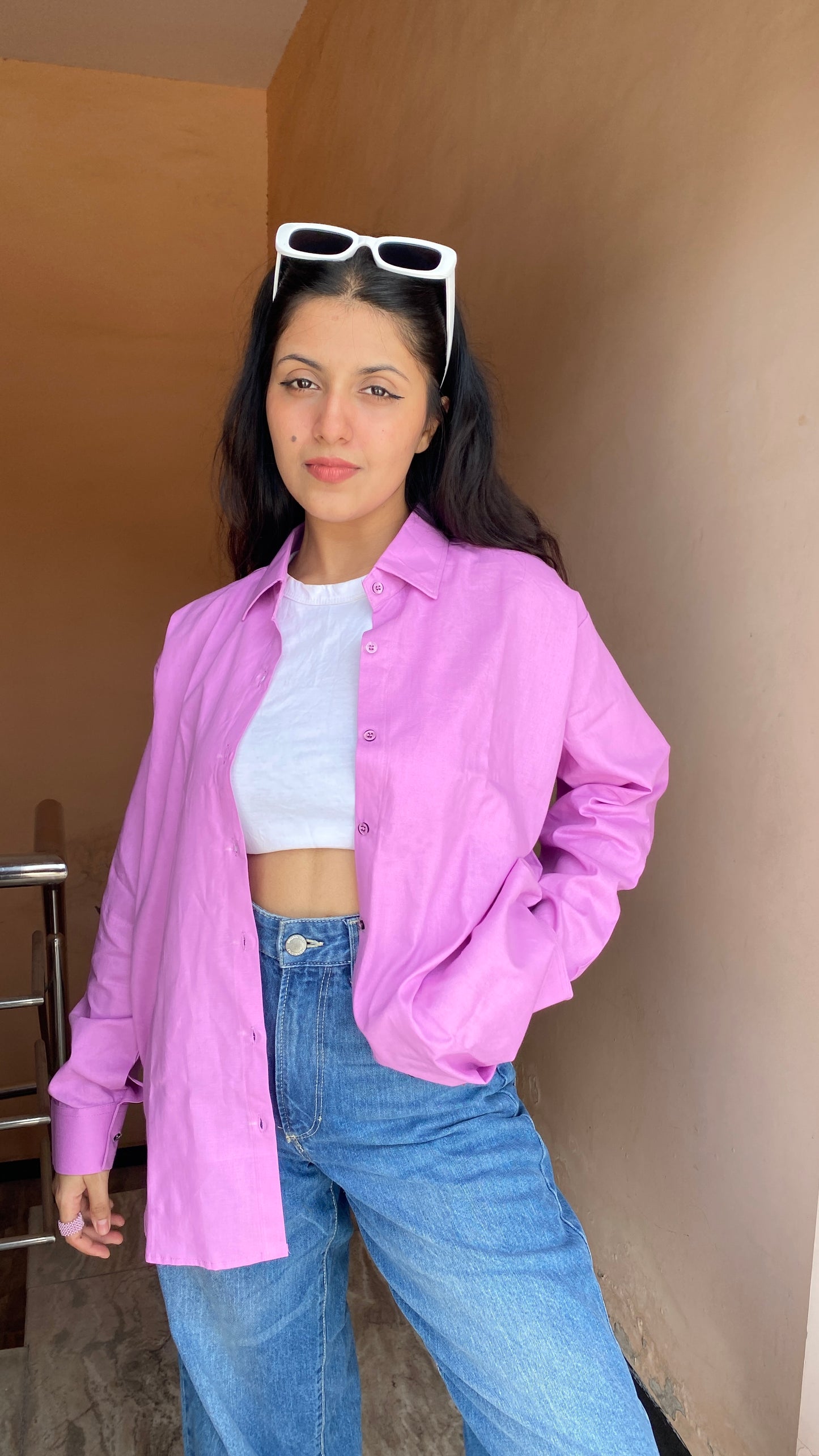 Lilac Oversized Basic Shirt