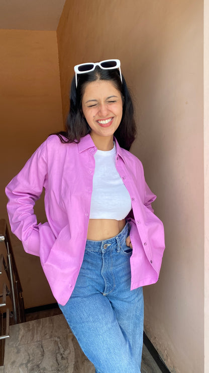 Lilac Oversized Basic Shirt
