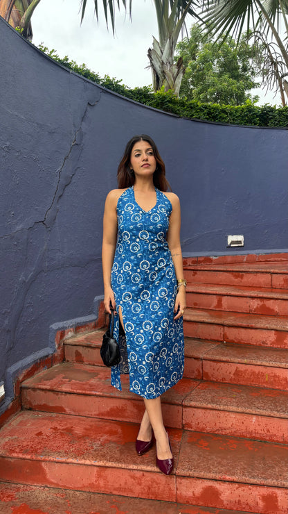 Blue Printed Dress