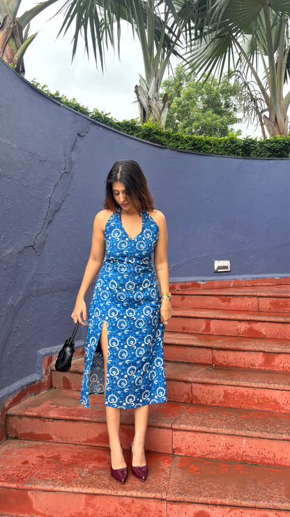 Blue Printed Dress
