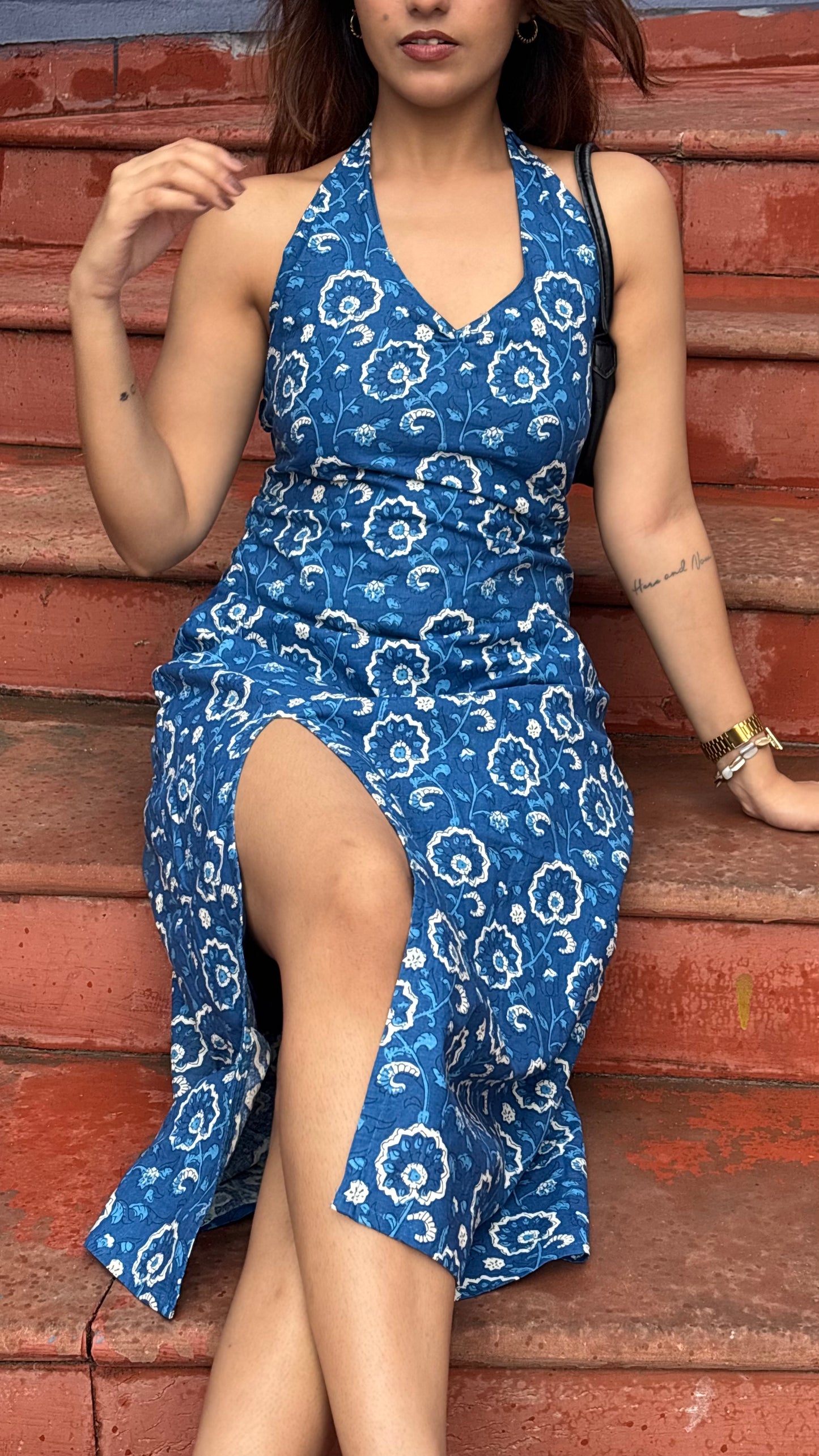 Blue Printed Dress
