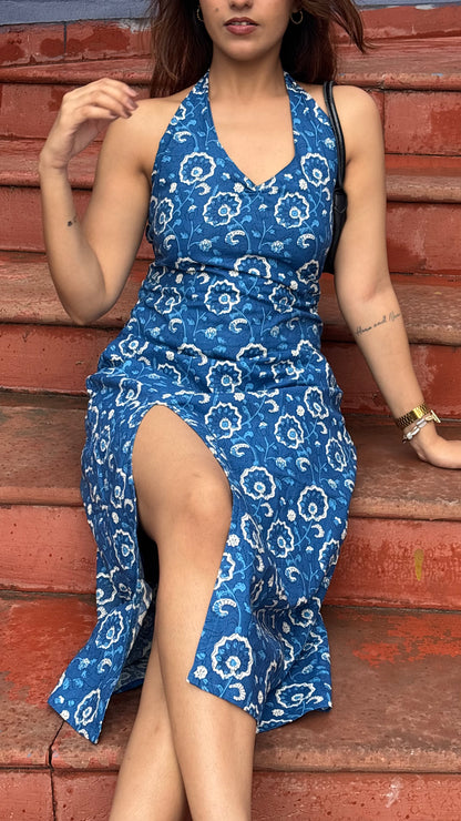 Blue Printed Dress