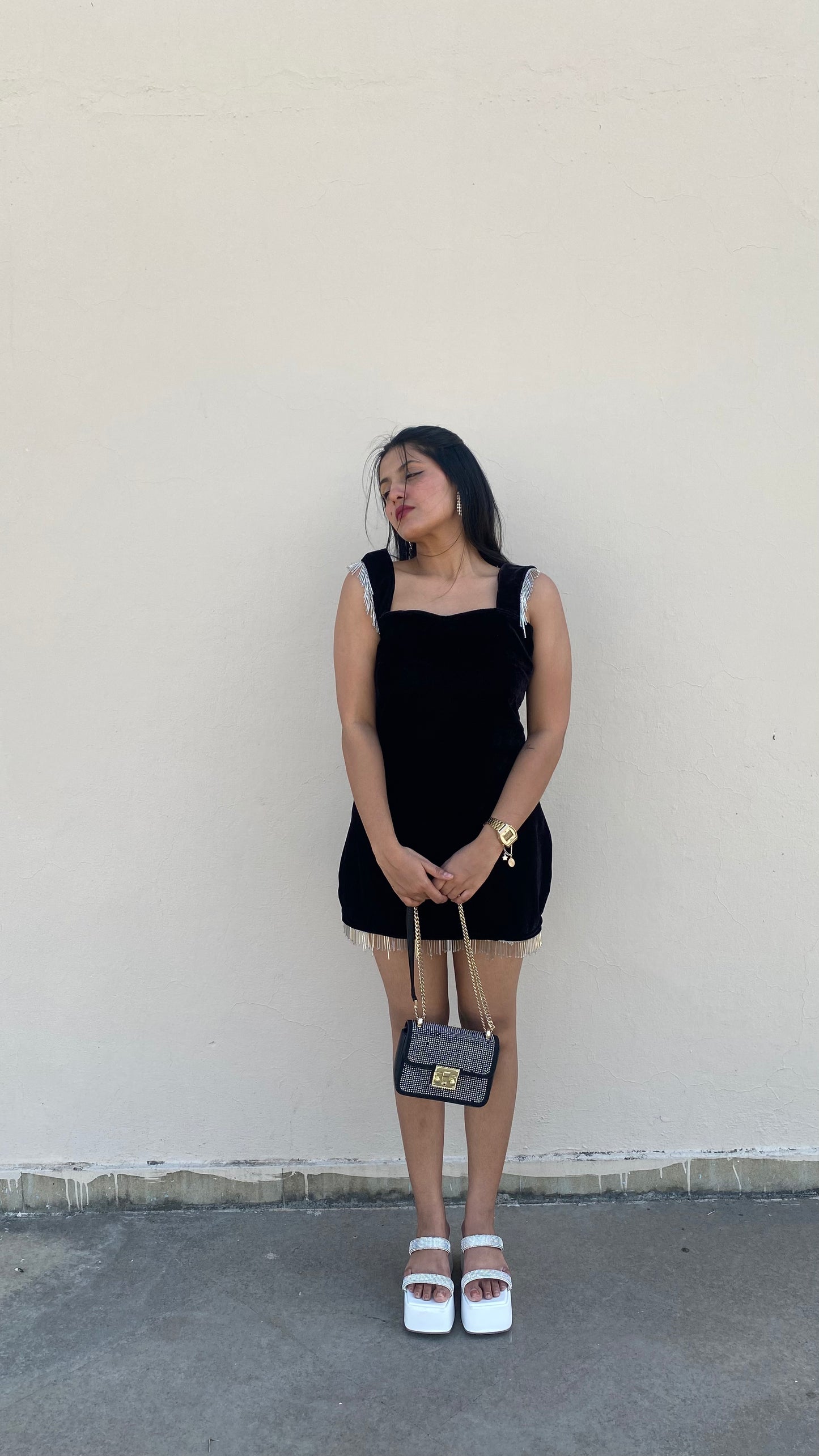 Black Velvet Bodycon Dress