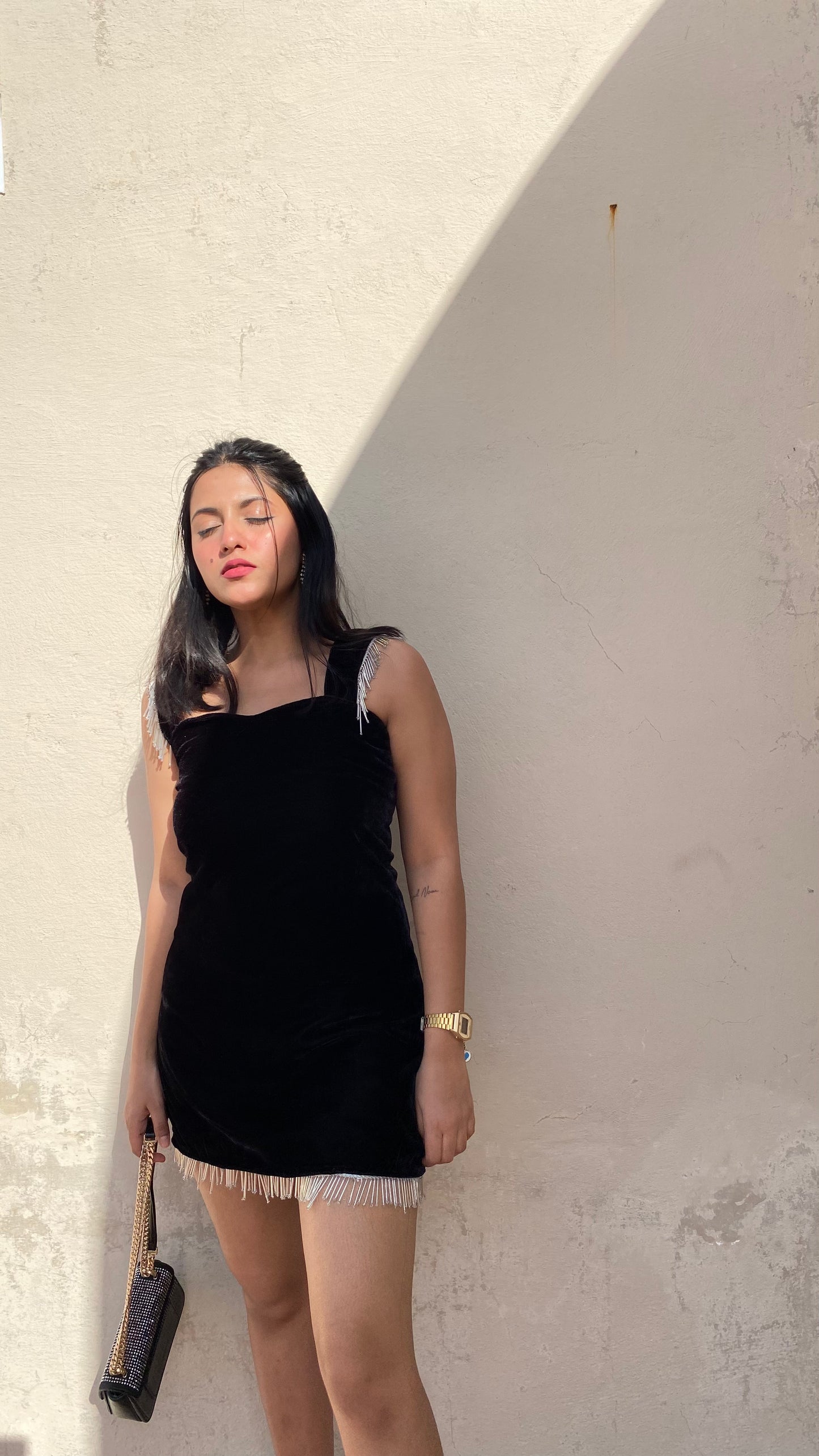 Black Velvet Bodycon Dress