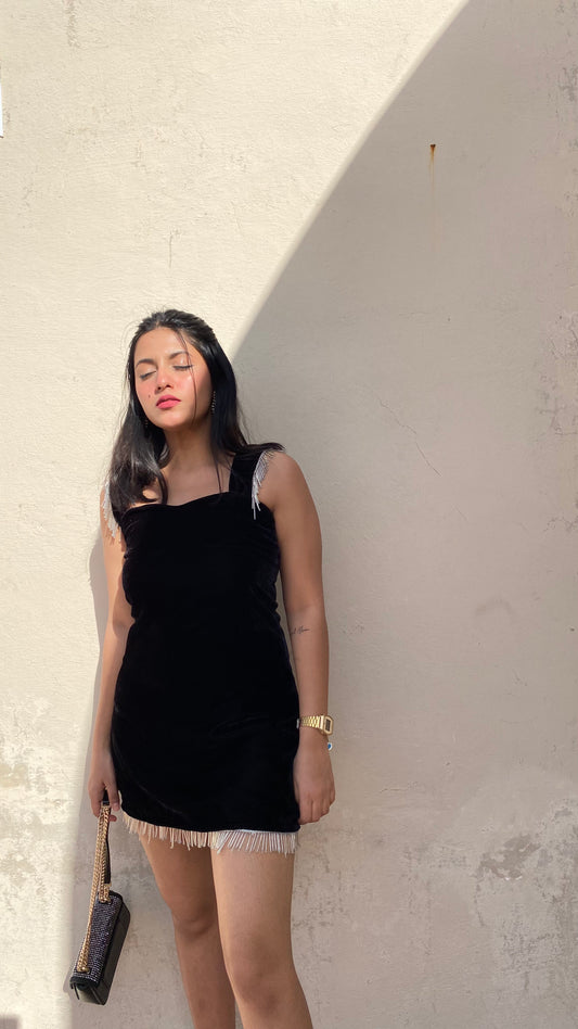 Black Velvet Bodycon Dress