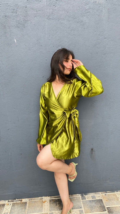 Green Wrap Around Dress