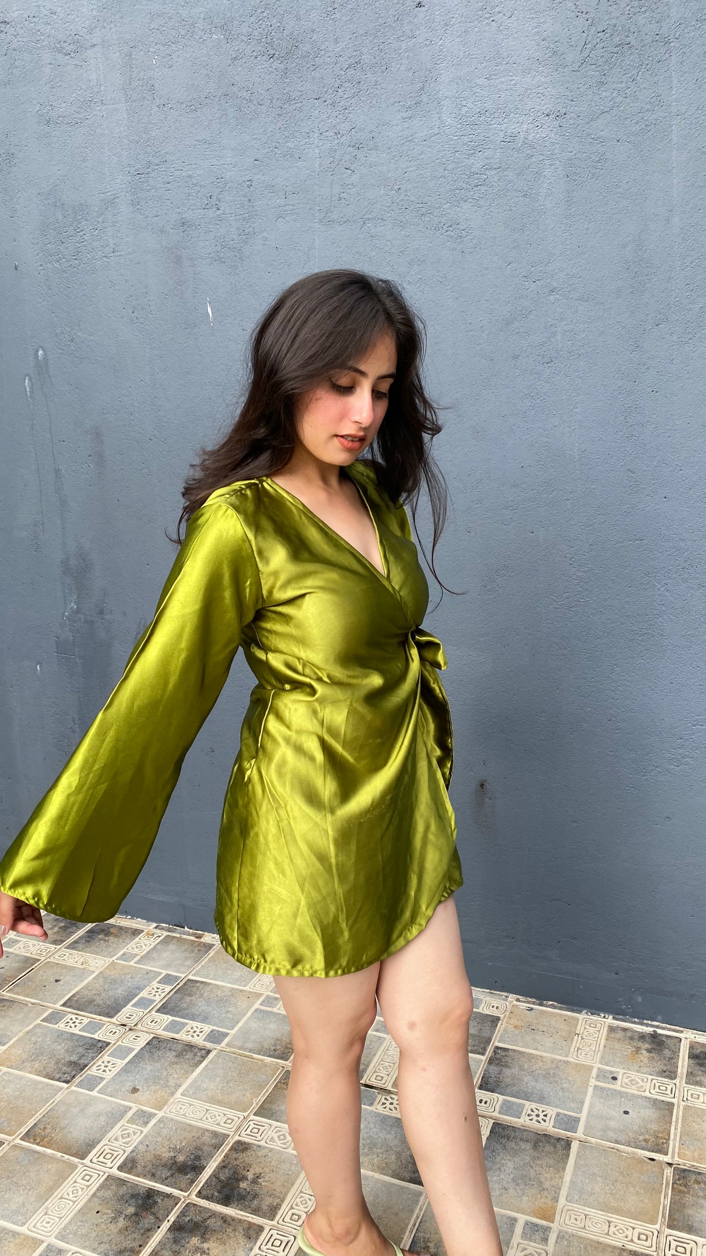 Green Wrap Around Dress
