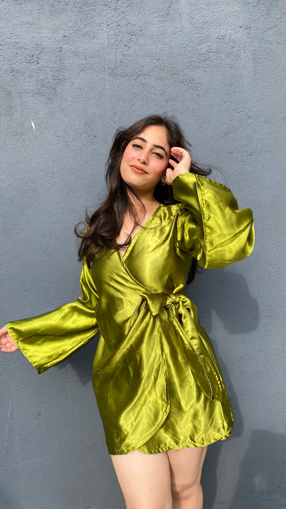 Green Wrap Around Dress