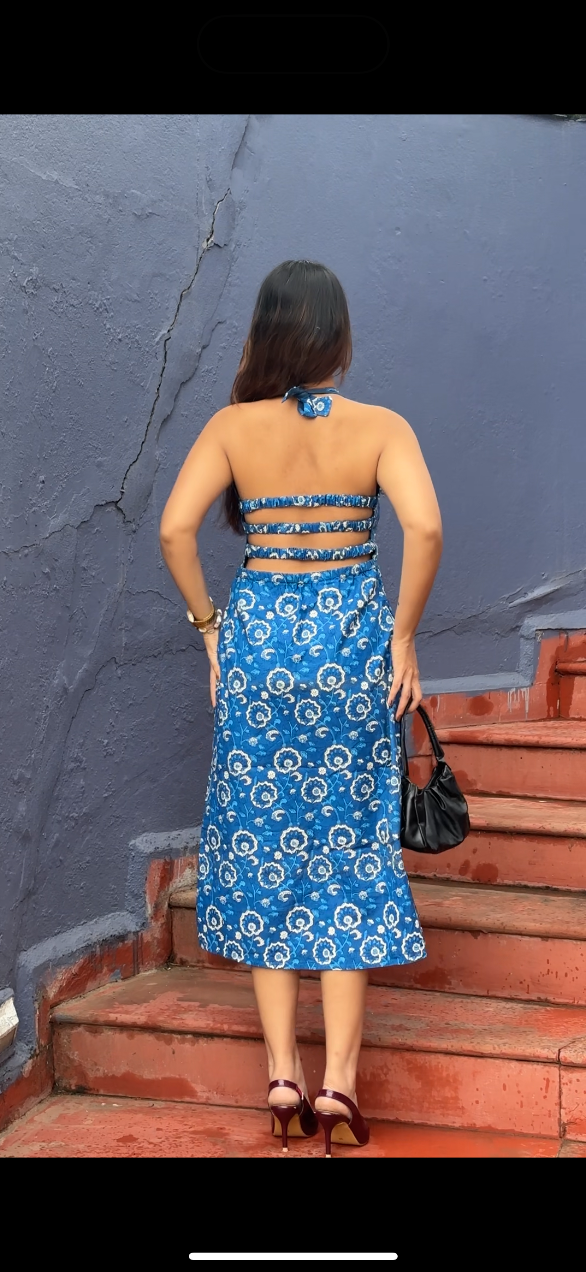 Blue Printed Dress